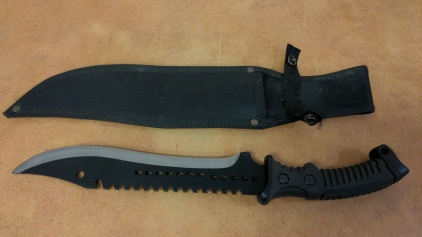 Like-New Black Legion 15" Knife w/Sheath