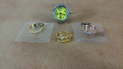 NEW Ring Watch, NEW Size 6 Ring, NEW (2) Size 6 "S925" Rings