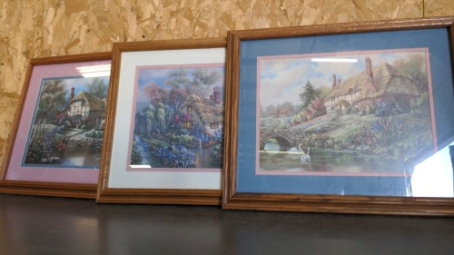 (3) 23x19 Framed Carl Valente Prints