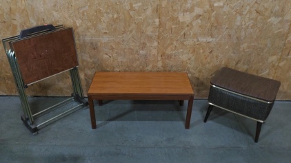 Small Coffee Table, TV Tray Set, Crafting Stool