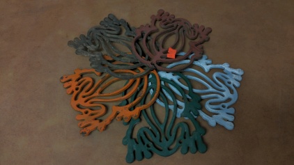 (5) Steel Frog Trivets