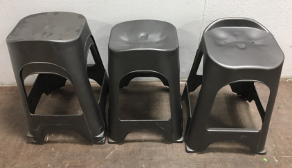 (4) Metallic Plastic Stools