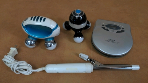 Curling Iron, Massagers, Portable CD Player