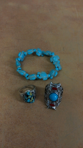 NEW Turquoise Bracelet & Size 8 Rings