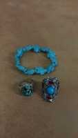 NEW Turquoise Bracelet & Size 8 Rings