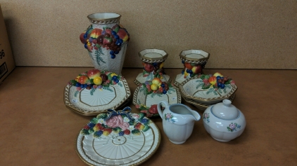 Fitz and Floyd China Decor w/Sugar/Creamer Set