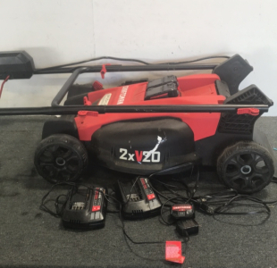 Craftsman 2x20v Brushless Lawn Mower With Chargers And Batteries