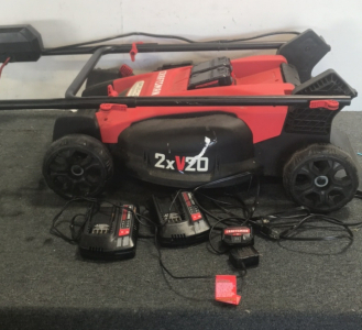 Craftsman 2x20v Brushless Lawn Mower With Chargers And Batteries