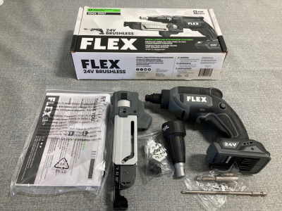 Flex 24v Brushless Drywall Screw Gunbw/ Magazine Attachment- Tool Only/ No Battery