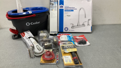 O-Cedar Mop Bucket, Fire Alarm , Kitchen Faucet and More