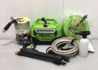 Greenworks Electric Pressure Washer 1800 psi, 1.1GPM - Teknor Apex Zero-G Garden Hose