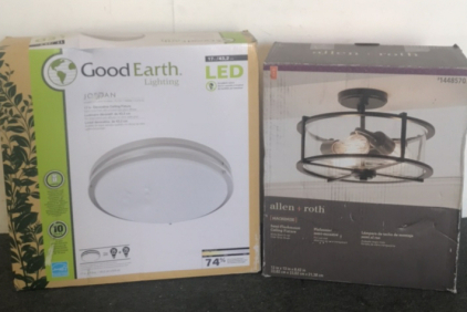 (1) Good Earth 17” Led Ceiling Light (1) Allen + Roth Semi-Flushmount Ceiling Fixture