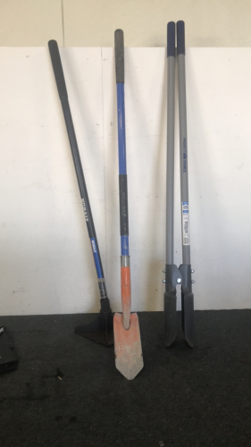 (1) Kobalt Steel Ground Compactor (1) Kobalt Trowel Shovel (1) Project Source Post Hole Digger