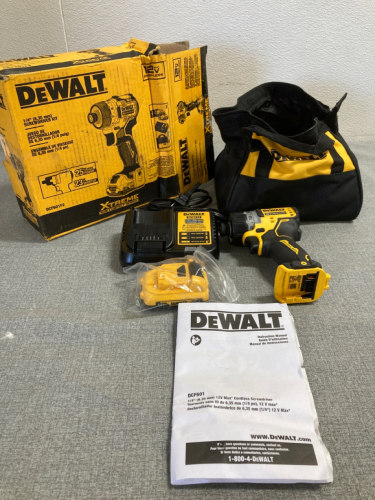 Dewalt DCF601F2 1/4” Impact Driver Kit (tool, battery, charger, bag)