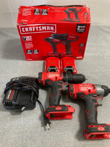 Craftsman CMCK200C2 2-Tool Combo Kit 280- Driver 1460-Impact Driver- Charger (2) Batteries