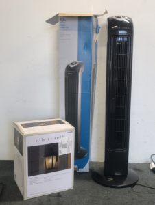 (1) Utilitech 40&rdquo; Digital Tower Fan (1) Allen +Roth Wall Lantern