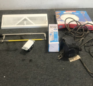 (1) Teton Pond /Fountain Pump (1) 12&rdquo; Hand Saw (1) 15&rdquo; x 5&rdquo; Angled Vent Cover(1) Light Switch (1) Samsung Water Filter (1) Nickelodeon Paint Your Own Stepping Stone Kit