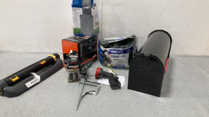 Mail Box, Solar Spotlight, Hose With Sprinkler Heads and More