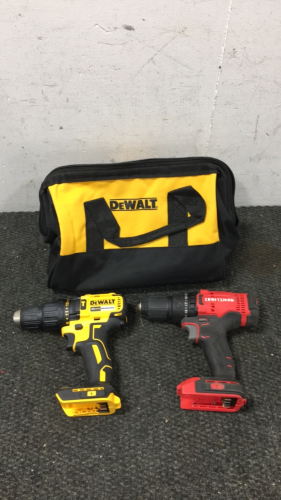 (2) Drills w/Dewalt Bag