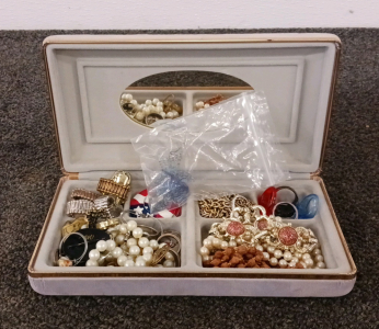 Jewelry Box with Assorted Costume Jewelry