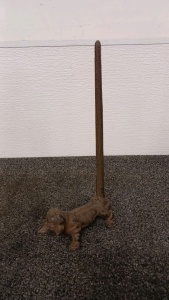 12" H Vintage Cast-Iron Dog Thread Holder