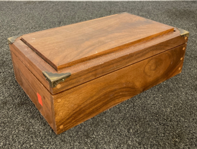 Wooden Box With Assortment Of Watches & Parts