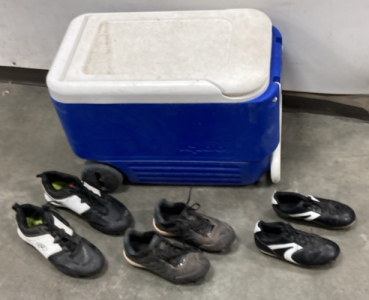 (3) Cleats & Roll Around Igloo Cooler