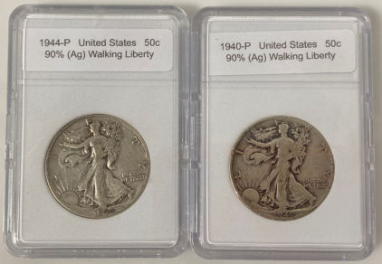 1944-P & 1940-P Walking Liberty Half Dollars