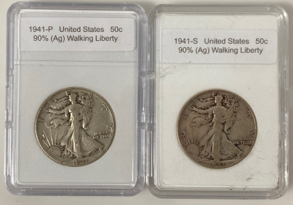 1941-P & 1941-S Walking Liberty Half Dollars