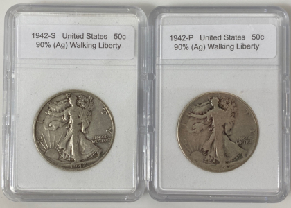 1942-S & 1942-P Walking Liberty Half Dollars