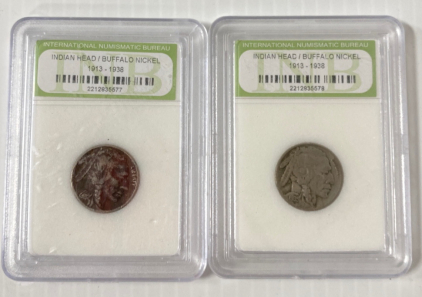 (2) Indian Head Buffalo Nickels