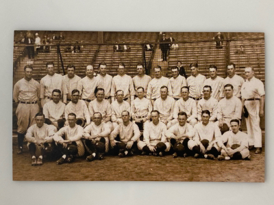 1927 Yankee Team Group Photograph Post Card Game Hand Out