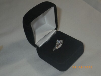 Engagement Ring size 6.5 in White & Yellow Gold Tones