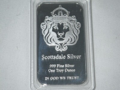 1 oz Silver Bar by Scottsdale Mint