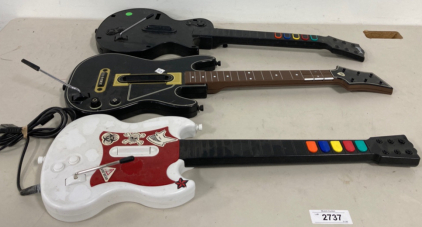 (3) Guitar Hero Game Guitars