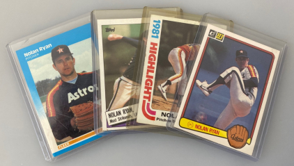 (4) Nolan Ryan Baseball Cards