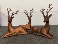 (3) Bronze Colored Deer Decorations