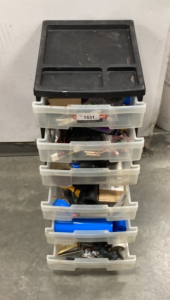 6 Plastic Drawers Full Of Various Electrical stuff