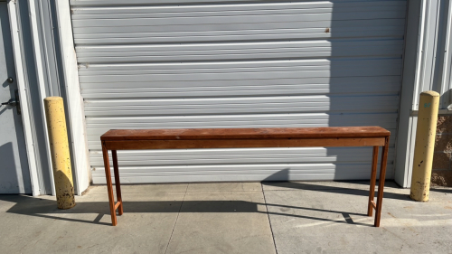 35" H x 96" L x 9" W Wooden Table