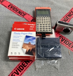 (4) Canon Photo Paper, Calculator, Canon Powershot A495