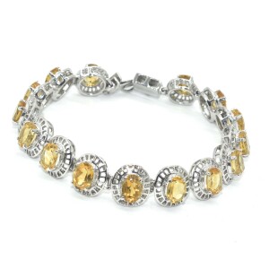 Silver Certified Citrine(15.5ct) Bracelet
