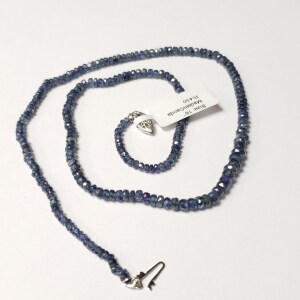 $1940 10K Blue Sapphire 16"(46ct) Necklace