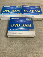 (3) Panasonic DVD-Ram 5pack 120min 2-3x speed Hard Coating