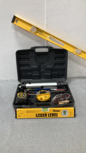 Titan laser level and Stanley level