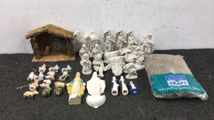 Collection Of Nativity Figurines And More