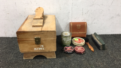 Antique Kiwi Shoe Shine Kit