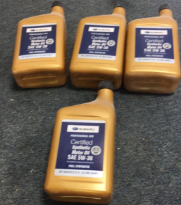 (4) Quarts Of Subaru Professional Synthetic Motor oil SAE 5w-30