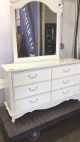 White dresser with mirrors glass