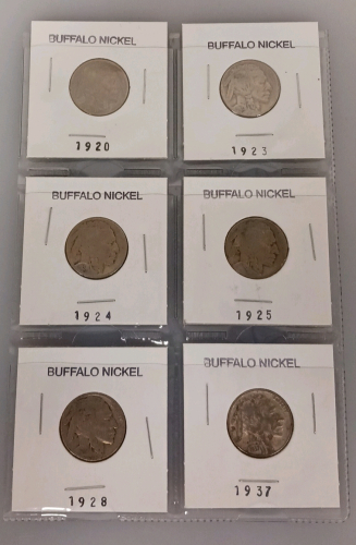 (6) Various Year Buffalo Nickels