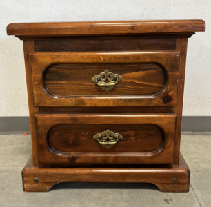 Wooden Side Table with Drawers